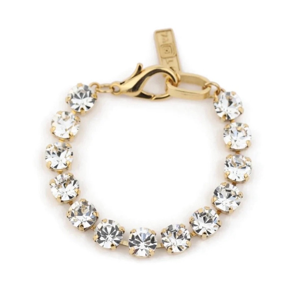 Antique gold with high quality clear crystal 8mm stone
Bracelet.